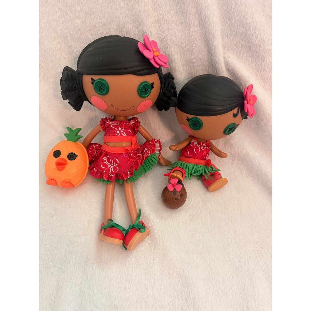 Lalaloopsy Mango Tiki Wiki and Kiwi sister dolls WITH PETS